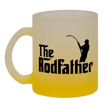 The rodfather, Κούπα γυάλινη δίχρωμη με βάση το κίτρινο ματ, 330ml
