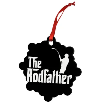 The rodfather, Christmas ornament snowflake wooden 7.5cm