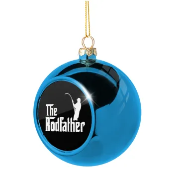 The rodfather, Blue Christmas tree ball ornament 8cm