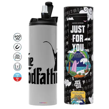 The rodfather, Tumbler ποτήρι θερμό ΓΚΡΙ από ανοξείδωτο ατσάλι 600ml