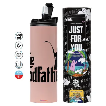 The rodfather, Tumbler ποτήρι θερμό ΡΟΖ από ανοξείδωτο ατσάλι 600ml