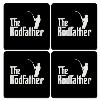 The rodfather, ΣΕΤ 4 Σουβέρ ξύλινα τετράγωνα (9cm)