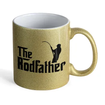 The rodfather, Κούπα Χρυσή Glitter που γυαλίζει, κεραμική, 330ml