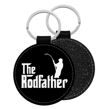 The rodfather, Μπρελόκ Δερματίνη, στρογγυλό ΜΑΥΡΟ (5cm)