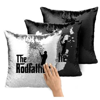 The rodfather, Μαξιλάρι καναπέ Μαγικό Μαύρο με πούλιες 40x40cm περιέχεται το γέμισμα