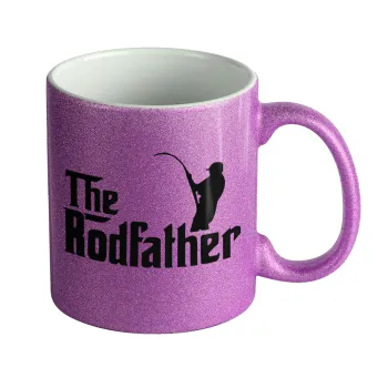 The rodfather, Κούπα Μωβ Glitter που γυαλίζει, κεραμική, 330ml