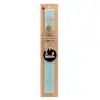 Easter Set, wooden keychain & aromatic flat Easter candle (30cm) (TURQUOISE)