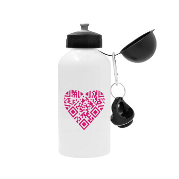 Heart hidden MSG, try me!!!, Metal water bottle, White, aluminum 500ml