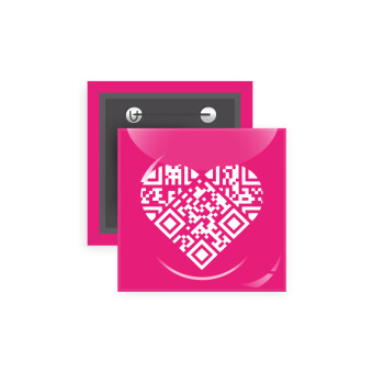 Heart hidden MSG, try me!!!, Κονκάρδα παραμάνα τετράγωνη 5x5cm