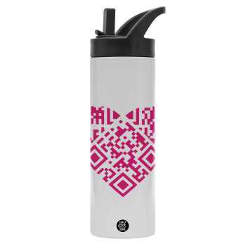 Heart hidden MSG, try me!!!, Water bottle - 600 ml beverage bottle with a lid with a handle