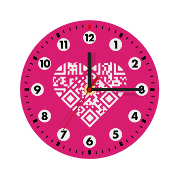 Heart hidden MSG, try me!!!, Wooden wall clock (20cm)