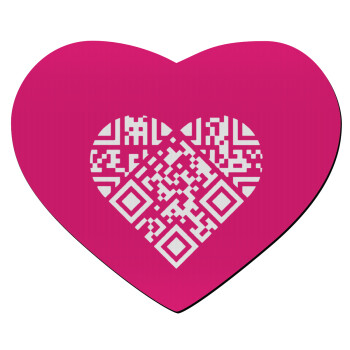 Heart hidden MSG, try me!!!, Mousepad heart 23x20cm