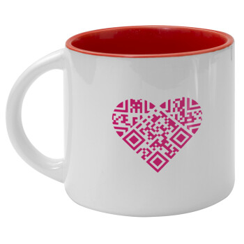 Heart hidden MSG, try me!!!, Κούπα κεραμική 400ml Λευκή/Κόκκινη