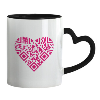 Heart hidden MSG, try me!!!, Mug heart black handle, ceramic, 330ml