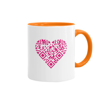 Heart hidden MSG, try me!!!, Mug colored orange, ceramic, 330ml