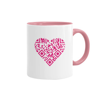 Heart hidden MSG, try me!!!, Mug colored pink, ceramic, 330ml