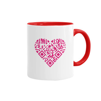 Heart hidden MSG, try me!!!, Mug colored red, ceramic, 330ml