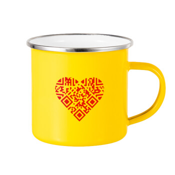 Heart hidden MSG, try me!!!, Yellow Enamel Metallic Cup 360ml