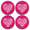 SET of 4 round wooden coasters (9cm)