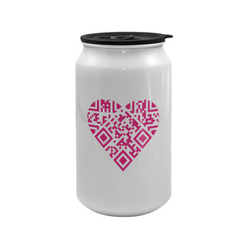 Heart hidden MSG, try me!!!, Κούπα ταξιδιού μεταλλική με καπάκι (tin-can) 500ml