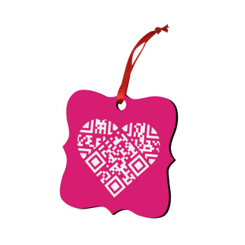 Heart hidden MSG, try me!!!, Christmas ornament polygon wooden 7.5cm