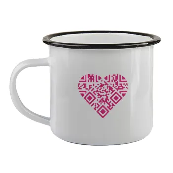 Heart hidden MSG, try me!!!, Κούπα εμαγιέ με μαύρο χείλος 360ml