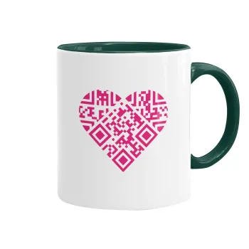 Heart hidden MSG, try me!!!, Mug colored green, ceramic, 330ml