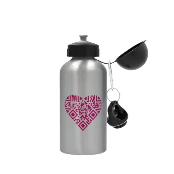 Heart hidden MSG, try me!!!, Metallic water jug, Silver, aluminum 500ml