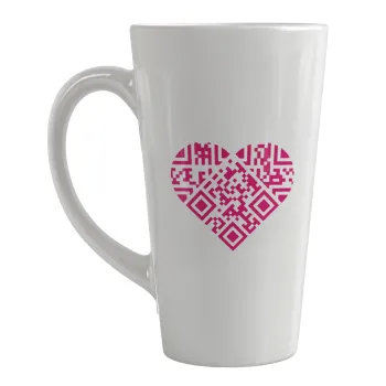 Heart hidden MSG, try me!!!, Κούπα κωνική Latte Μεγάλη, κεραμική, 450ml