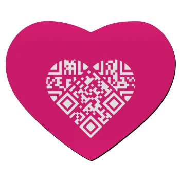 Heart hidden MSG, try me!!!, Mousepad heart 23x20cm