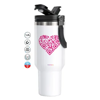 Heart hidden MSG, try me!!!, Mega Stainless steel Tumbler with lid, double wall 1,2L