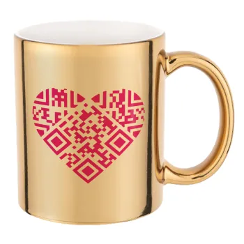 Heart hidden MSG, try me!!!, Mug ceramic, gold mirror, 330ml
