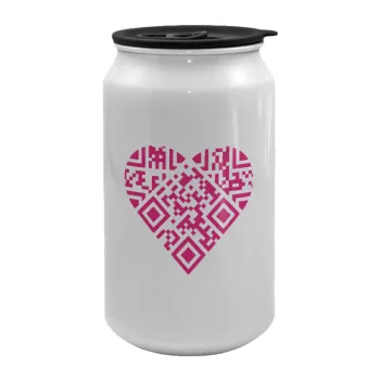 Heart hidden MSG, try me!!!, Κούπα ταξιδιού μεταλλική με καπάκι (tin-can) 500ml