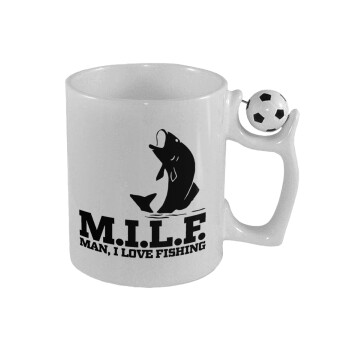 M.I.L.F. Mam i love fishing, Κούπα με μπάλα ποδασφαίρου , 330ml