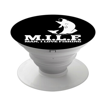 M.I.L.F. Mam i love fishing, Phone Holders Stand  White Hand-held Mobile Phone Holder