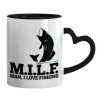 Mug heart black handle, ceramic, 330ml
