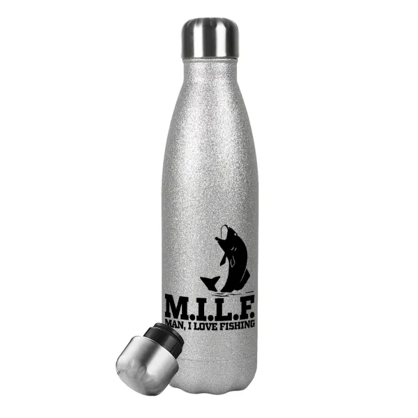 M.I.L.F. Mam i love fishing — Glitter Aσημένιο (500ml)