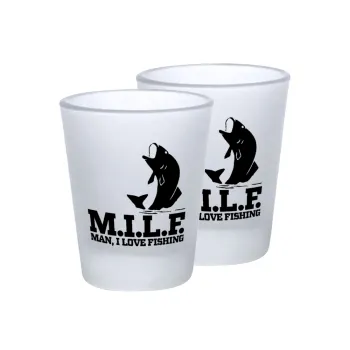 M.I.L.F. Mam i love fishing, Σφηνοπότηρα γυάλινα 45ml του πάγου (2 τεμάχια)