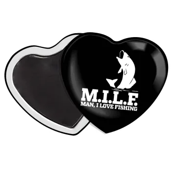 M.I.L.F. Mam i love fishing, Μαγνητάκι καρδιά (57x52mm)