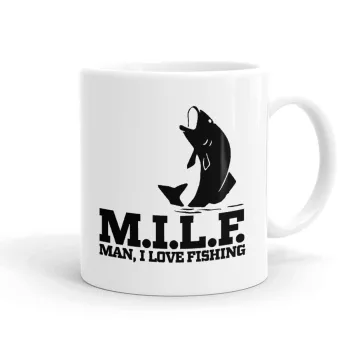 M.I.L.F. Mam i love fishing, Ceramic coffee mug, 330ml
