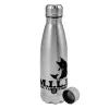 Metallic water bottle, stainless steel, 750ml