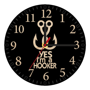 Yes i am Hooker, Ρολόι τοίχου ξύλινο plywood (20cm)
