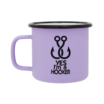 Yes i am Hooker, Κούπα Μεταλλική εμαγιέ ΜΑΤ Light Pastel Purple 360ml