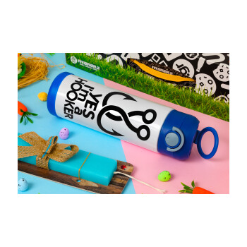 Yes i am Hooker, Πασχαλινή Λαμπάδα με Παιδικό παγούρι θερμό, ανοξείδωτο, με καλαμάκι ασφαλείας, ΜΠΛΕ (500ml)