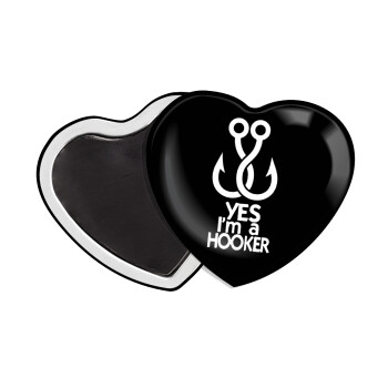 Yes i am Hooker, Μαγνητάκι καρδιά (57x52mm)