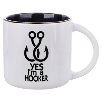 Yes i am Hooker, Κούπα κεραμική 400ml Λευκή/Μαύρη
