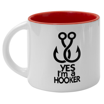 Yes i am Hooker, Κούπα κεραμική 400ml Λευκή/Κόκκινη