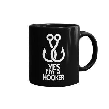 Yes i am Hooker, Κούπα Μαύρη, κεραμική, 330ml