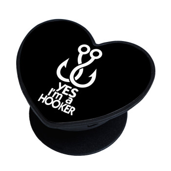 Yes i am Hooker, Phone Holders Stand  καρδιά Μαύρο Βάση Στήριξης Κινητού στο Χέρι