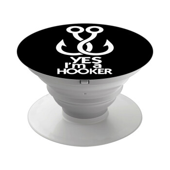 Yes i am Hooker, Phone Holders Stand  White Hand-held Mobile Phone Holder